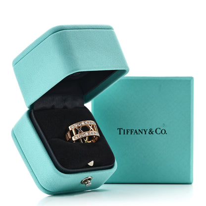 Tiffany 18K Rose Gold Diamond Wide Atlas Open Ring 54 7 5 of 5