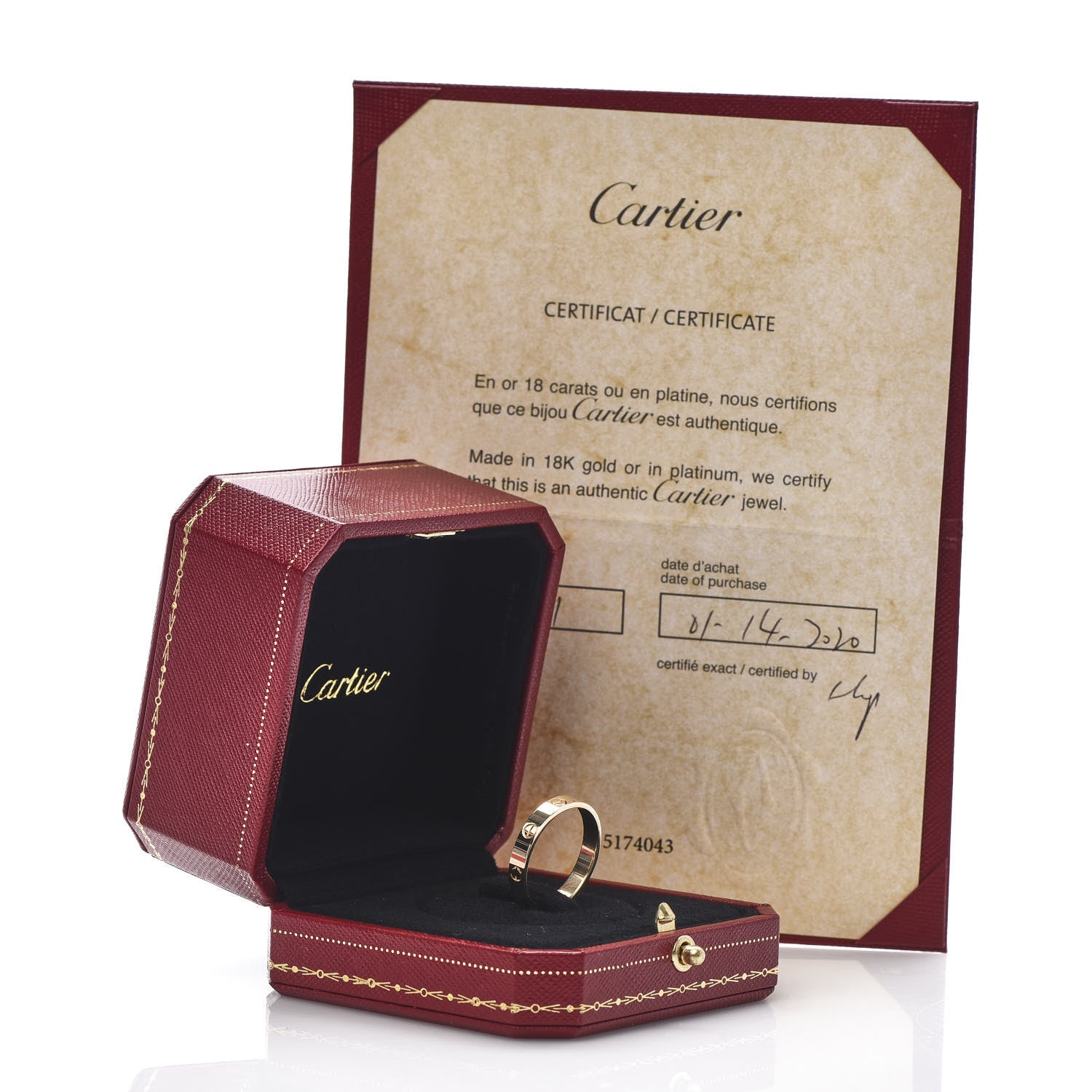 Cartier 18K Yellow Gold 3.5mm LOVE Wedding Band Ring 62 10 5 of 5