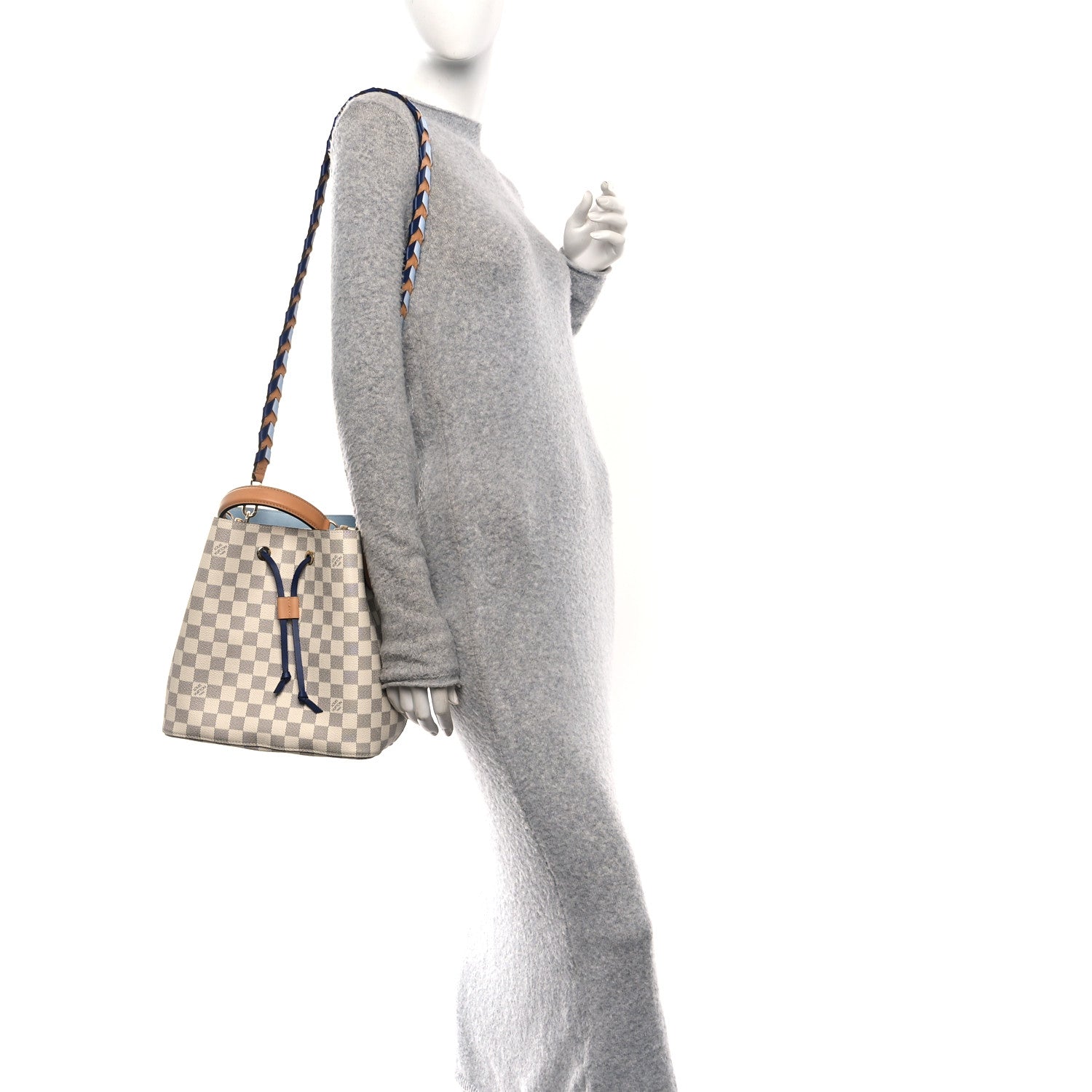 Louis Vuitton Damier Azur Braided Neonoe MM Blue 1866793