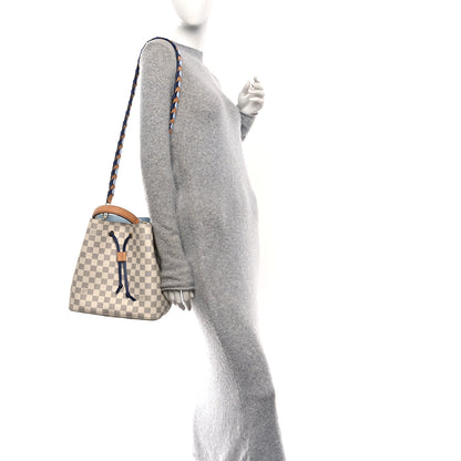 Louis Vuitton Damier Azur Braided Neonoe MM Blue 2 of 11