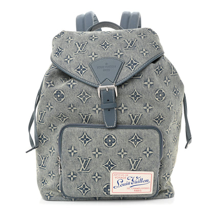 Louis Vuitton Monogram Denim Washed 3D Montsouris Backpack Blue 1 of 11