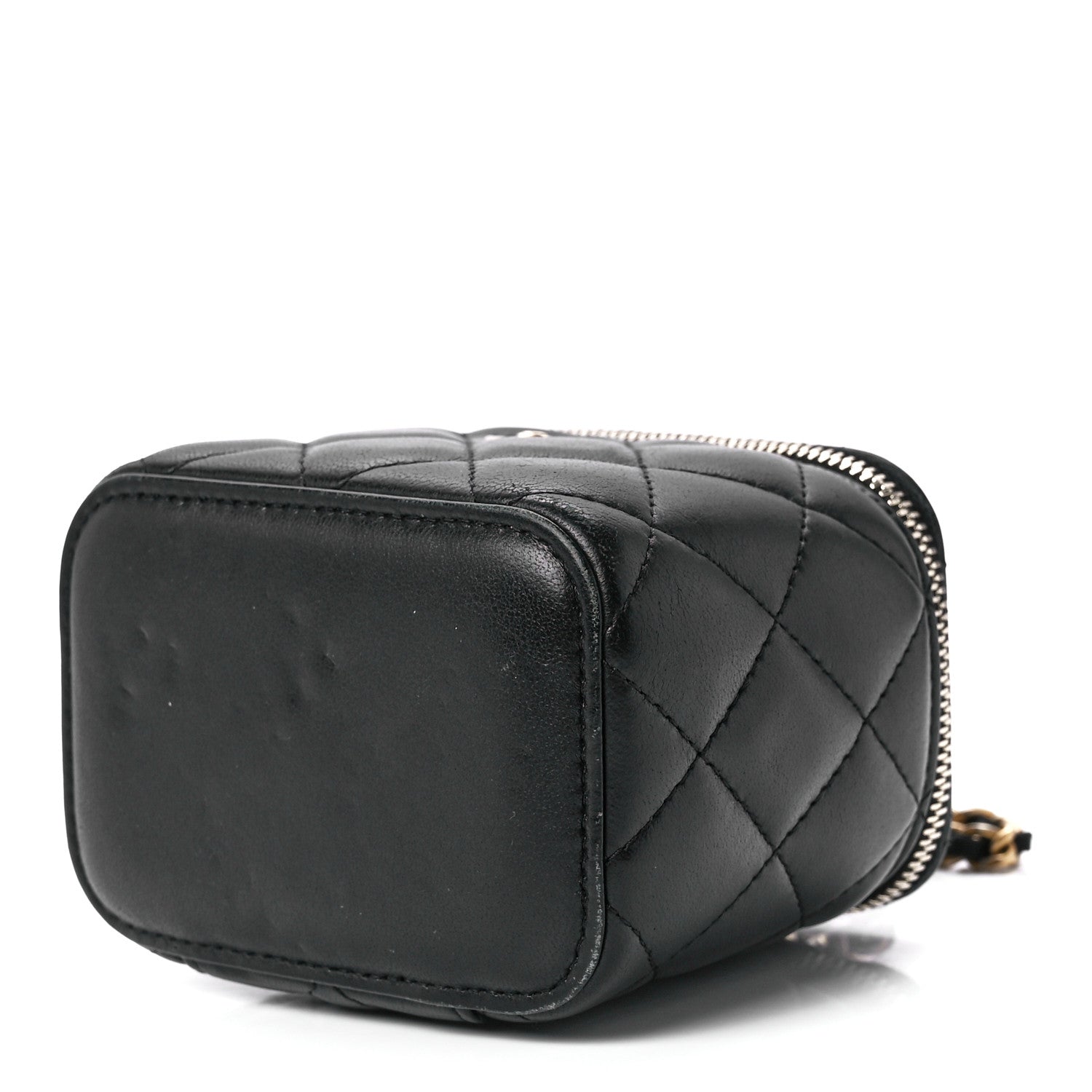 Chanel Lambskin Quilted Mini Pearl Crush Vanity Case With Chain Black 9 of 12