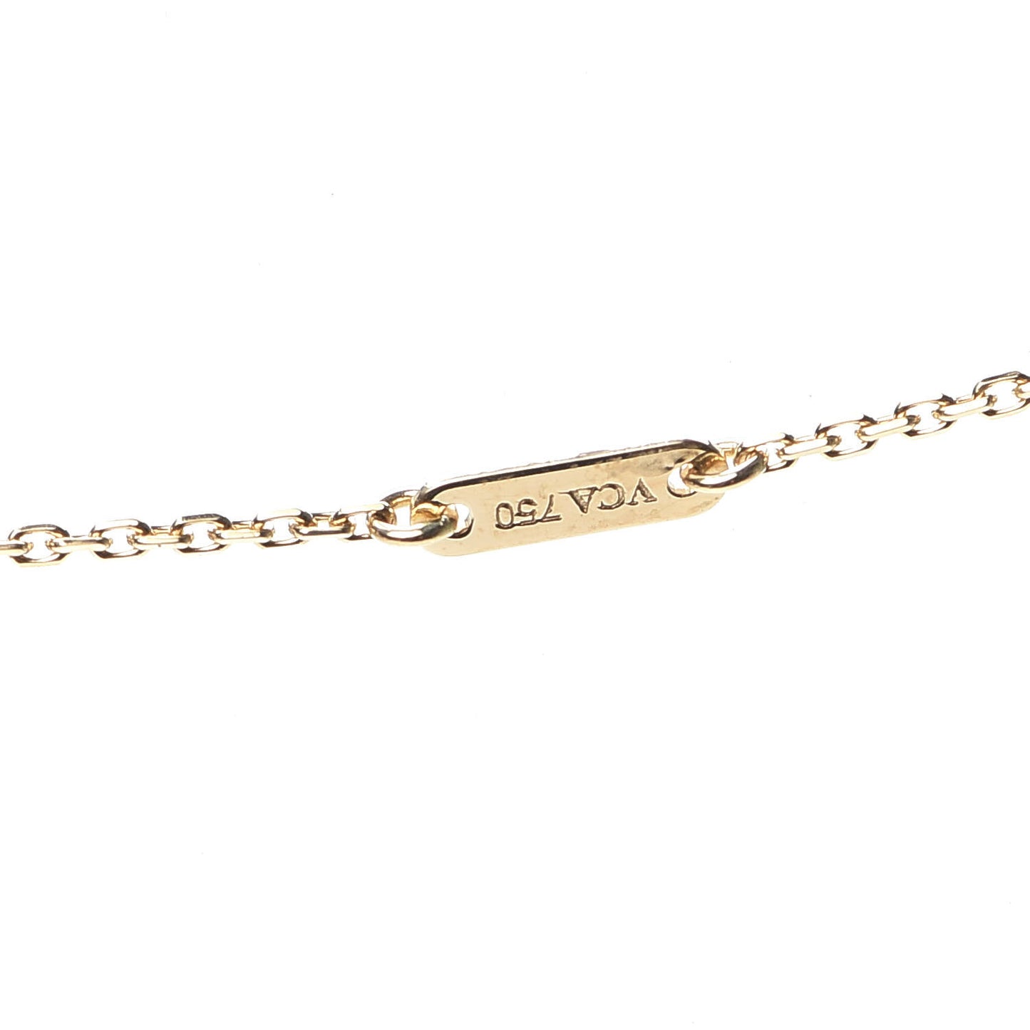 18K Yellow Gold Mother of Pearl Sweet Alhambra Butterfly Pendant Necklace