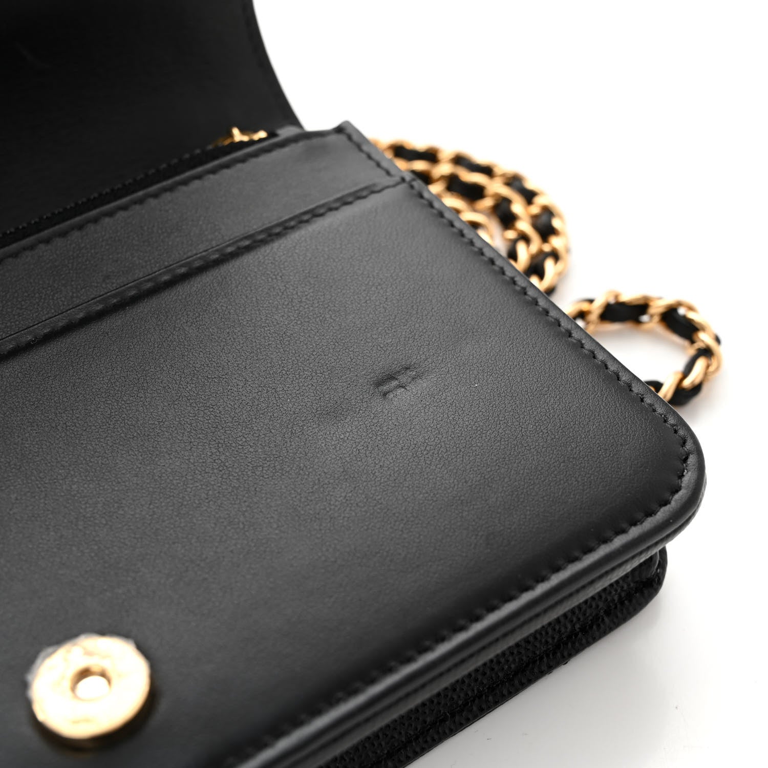 Chanel Caviar Quilted Pocket Clutch With Chain WOC Black 12 of 13