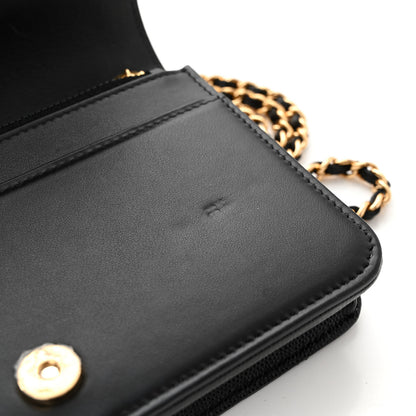 Chanel Caviar Quilted Pocket Clutch With Chain WOC Black 12 of 13