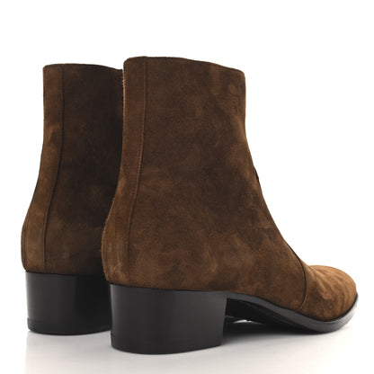 Saint Laurent Suede Calfskin Mens Wyatt 40 Zip Boots 45 Land 5 of 10