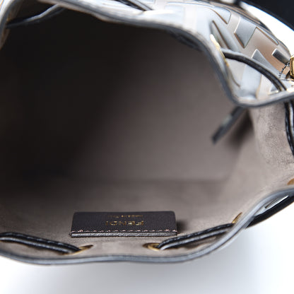 Fendi Vitello Liberty F is Fendi Bi-Color FF 1974 Embossed Mini Mon Tresor Bucket Bag Maya Black 4 of 10