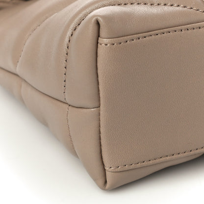 Saint Laurent Lambskin Quilted Toy Loulou Puffer Monogram Chain Satchel Dark Beige 9 of 11
