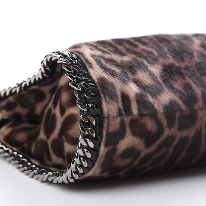 Stella McCartney Faux Calf Hair Leopard Print Mini Falabella Fold Over Tote Black 8 of 9