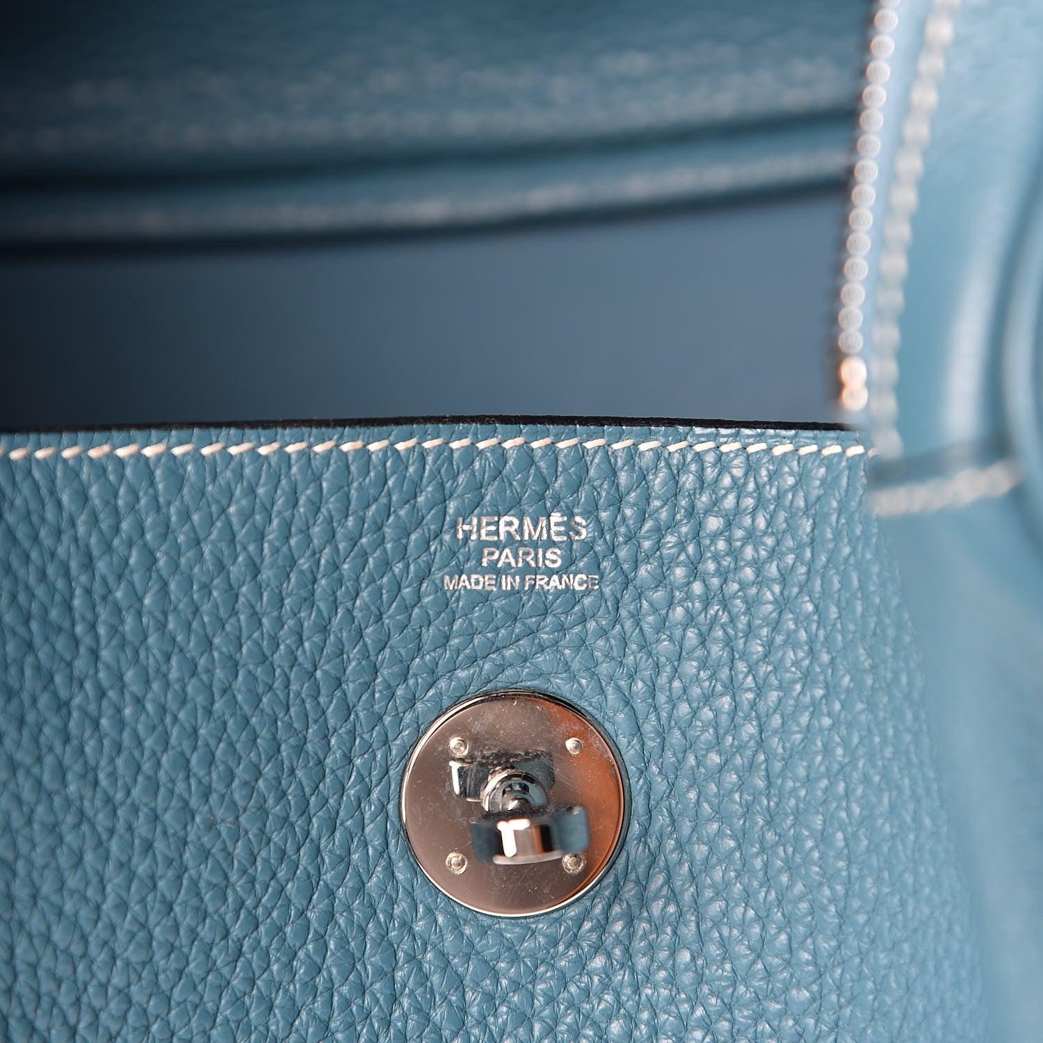 Hermes Taurillon Clemence Lindy 30 Blue Jean 6 of 14