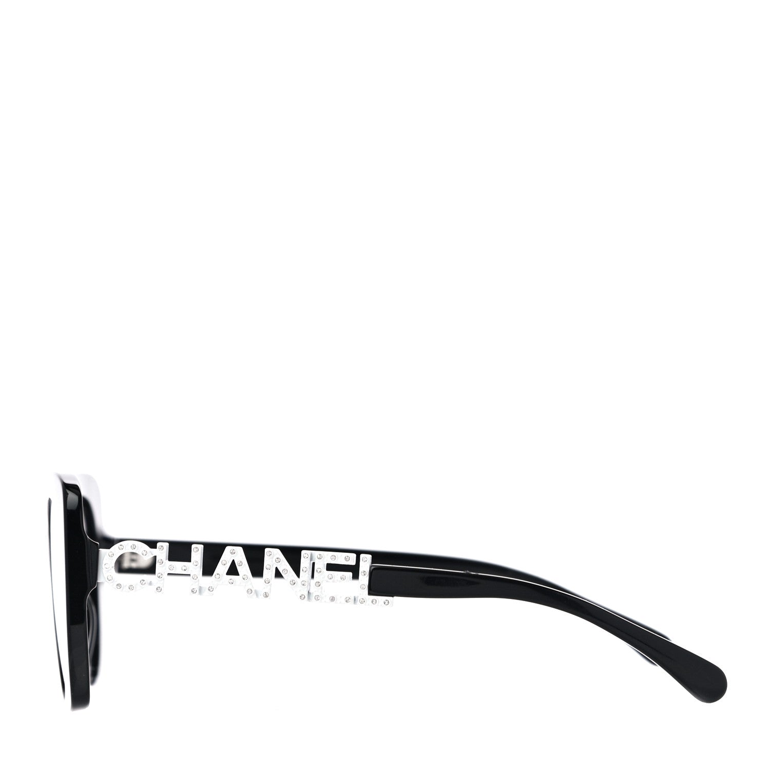 Chanel Acetate Strass Square Sunglasses 5422-B Black White 2 of 7