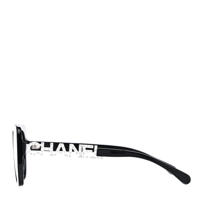 Chanel Acetate Strass Square Sunglasses 5422-B Black White 2 of 7