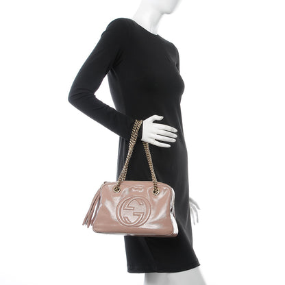 Gucci Soft Patent Small Soho Bowler Dark Cipria 2 of 9