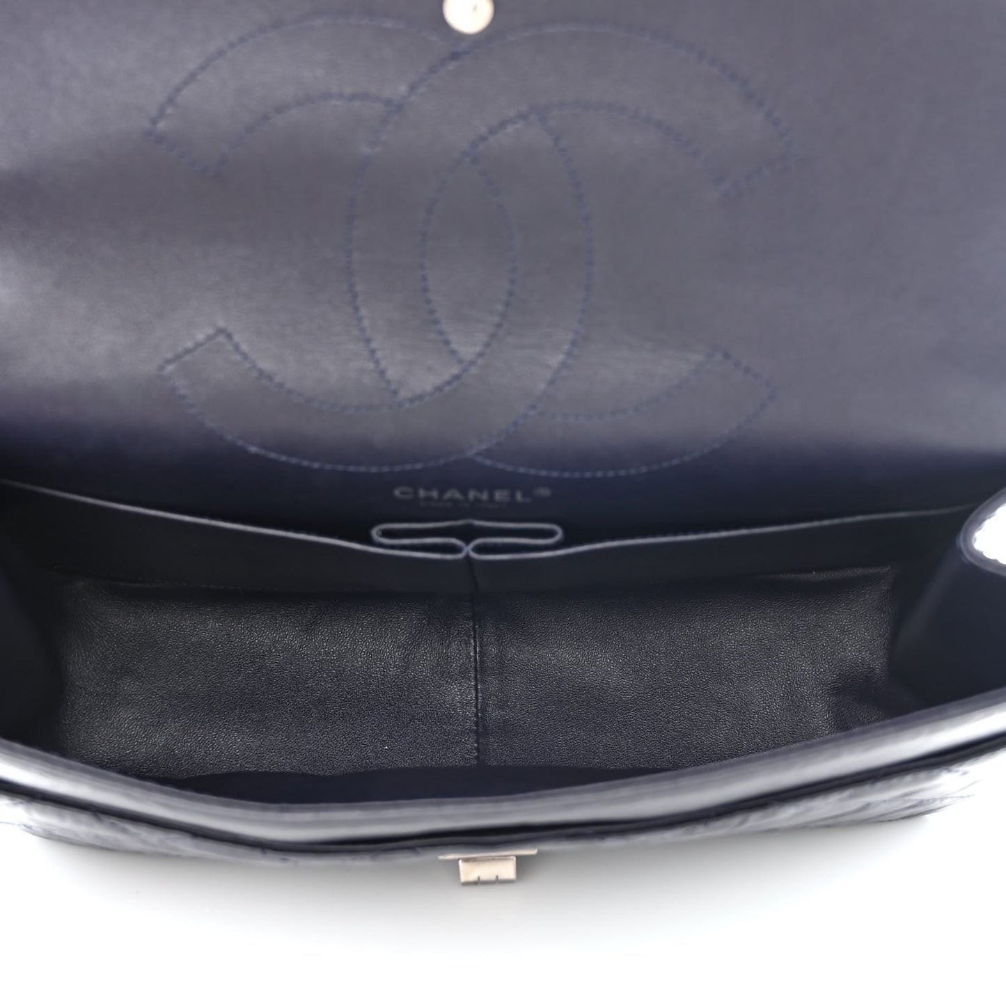 Aged Calfskin Quilted 2.55 Reissue 227 Flap Navy Blue
