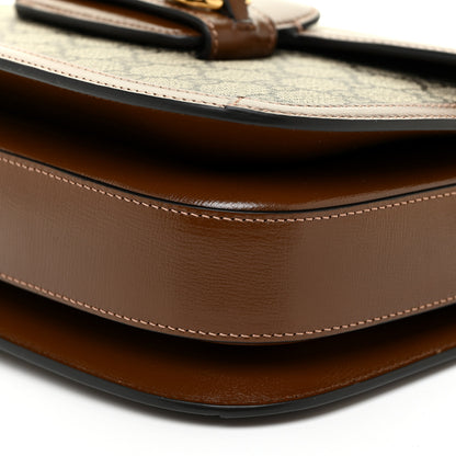 Gucci GG Supreme Monogram Horsebit 1955 Shoulder Bag Beige Brown Sugar 9 of 10