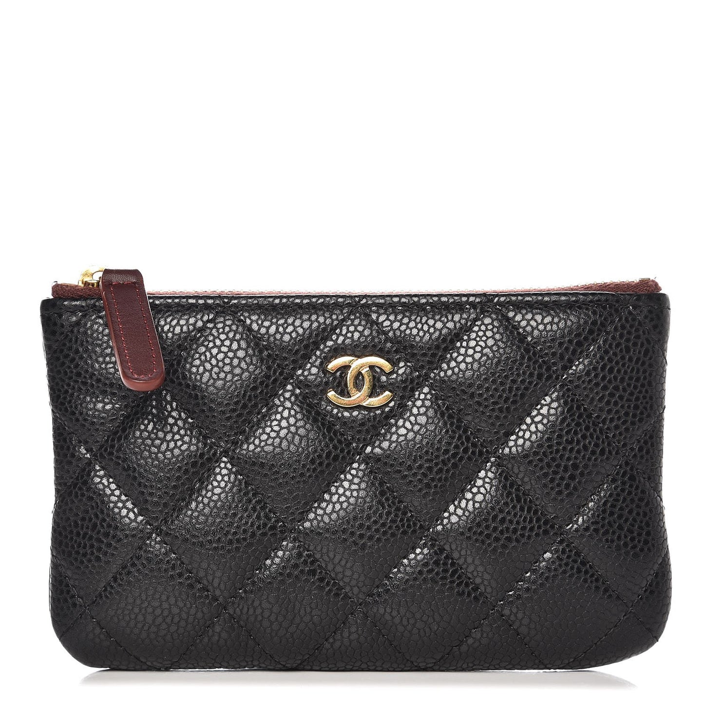 Caviar Quilted Small Cosmetic Case Black