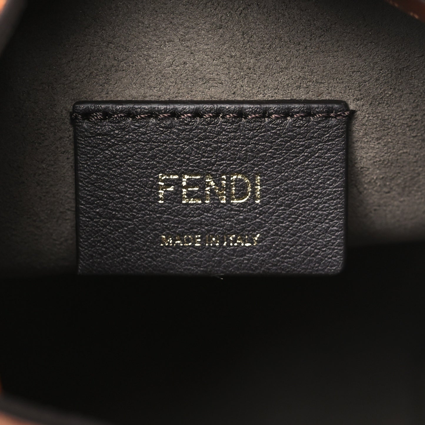 Vitello King F is Fendi Logo Embossed Mini Mon Tresor Bucket Bag Cuoio