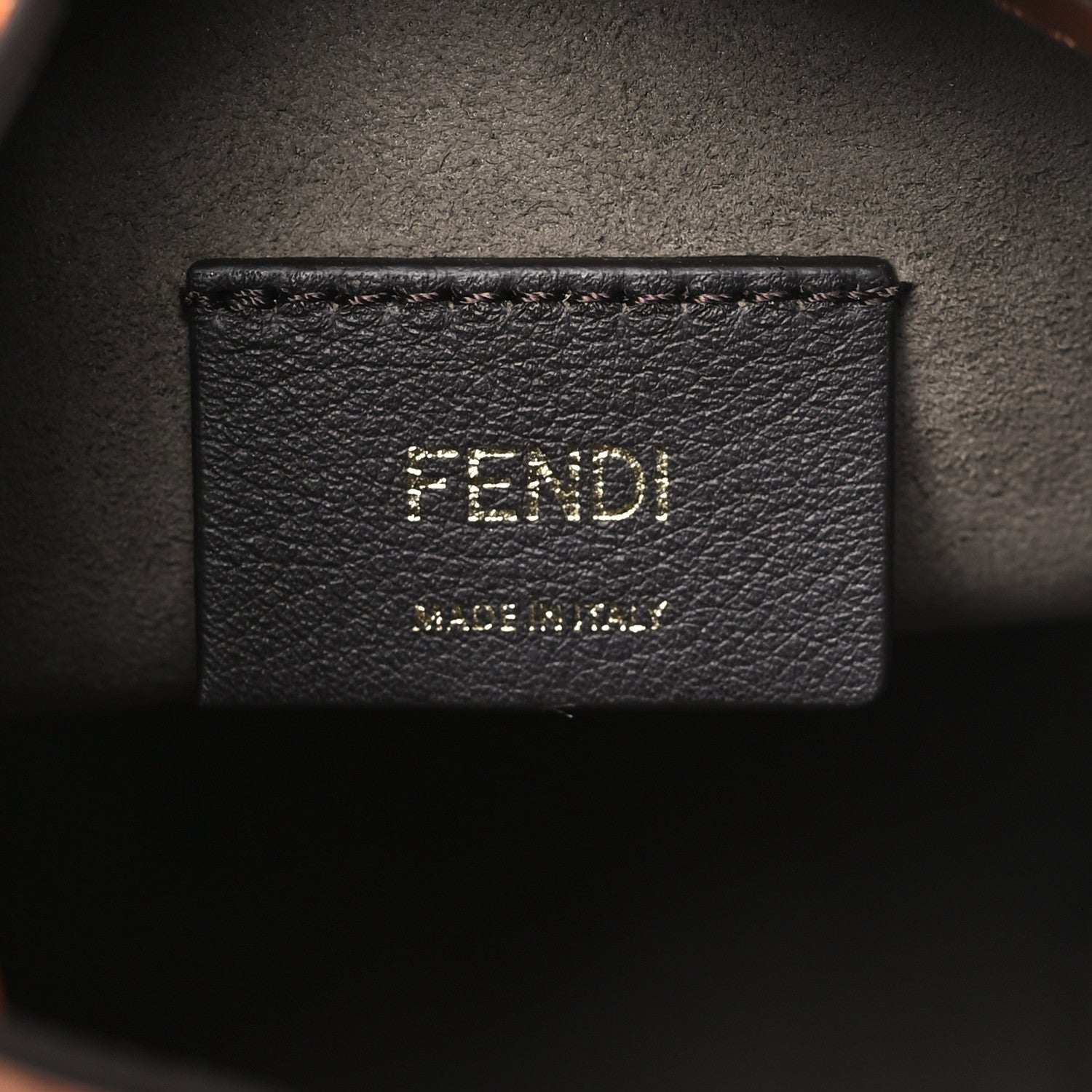 Fendi Vitello King F is Fendi Logo Embossed Mini Mon Tresor Bucket Bag Cuoio 6 of 11