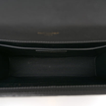 Saint Laurent Grain De Poudre Textured Mixed Matelasse Medium Triquilt Monogram Satchel Fog 5 of 9
