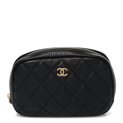 Chanel Caviar Quilted Small Curvy Pouch Cosmetic Case Black 1 of 7