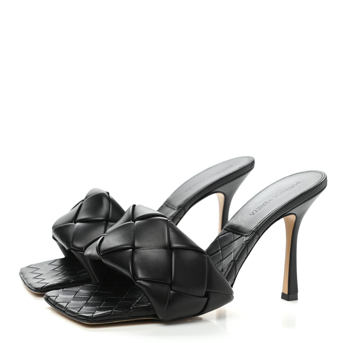 Nappa Maxi Intrecciato Lido Mule Sandals 41 Black