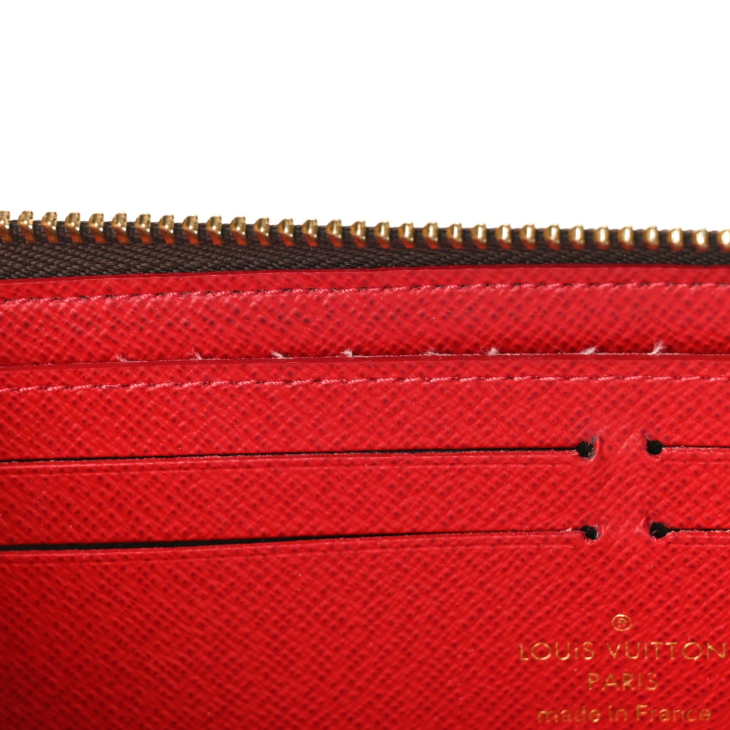 Damier Ebene Clemence Wallet Cherry