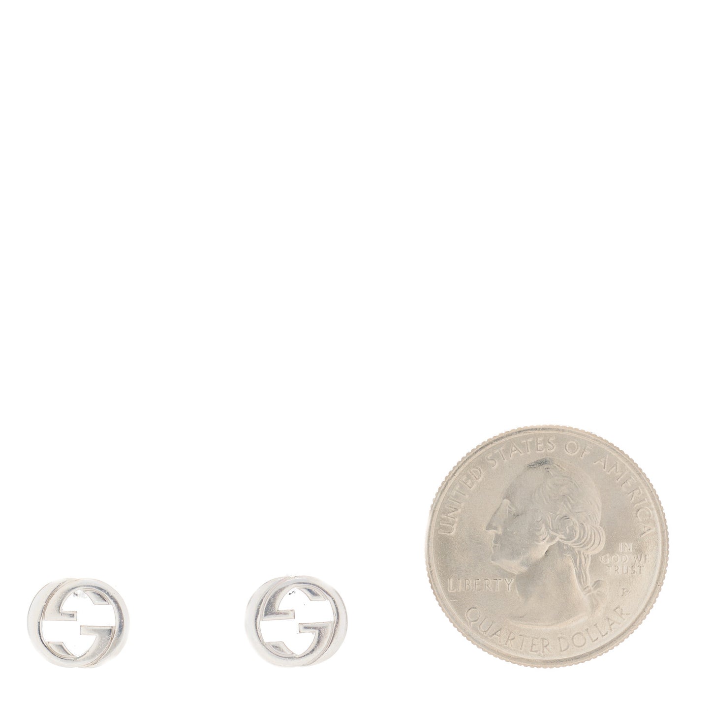 Sterling Silver Interlocking GG Stud Earrings