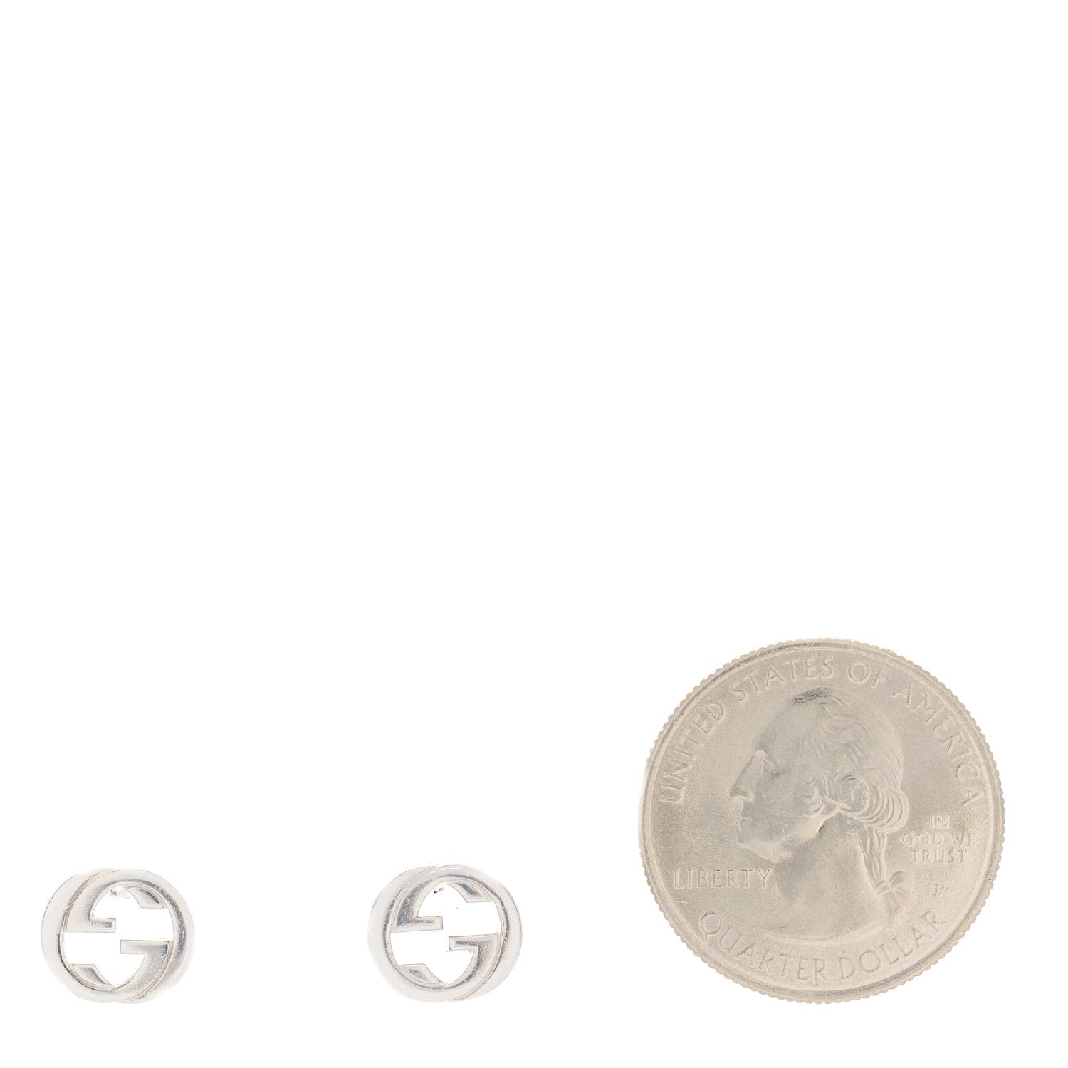 Gucci Sterling Silver Interlocking GG Stud Earrings 2 of 5