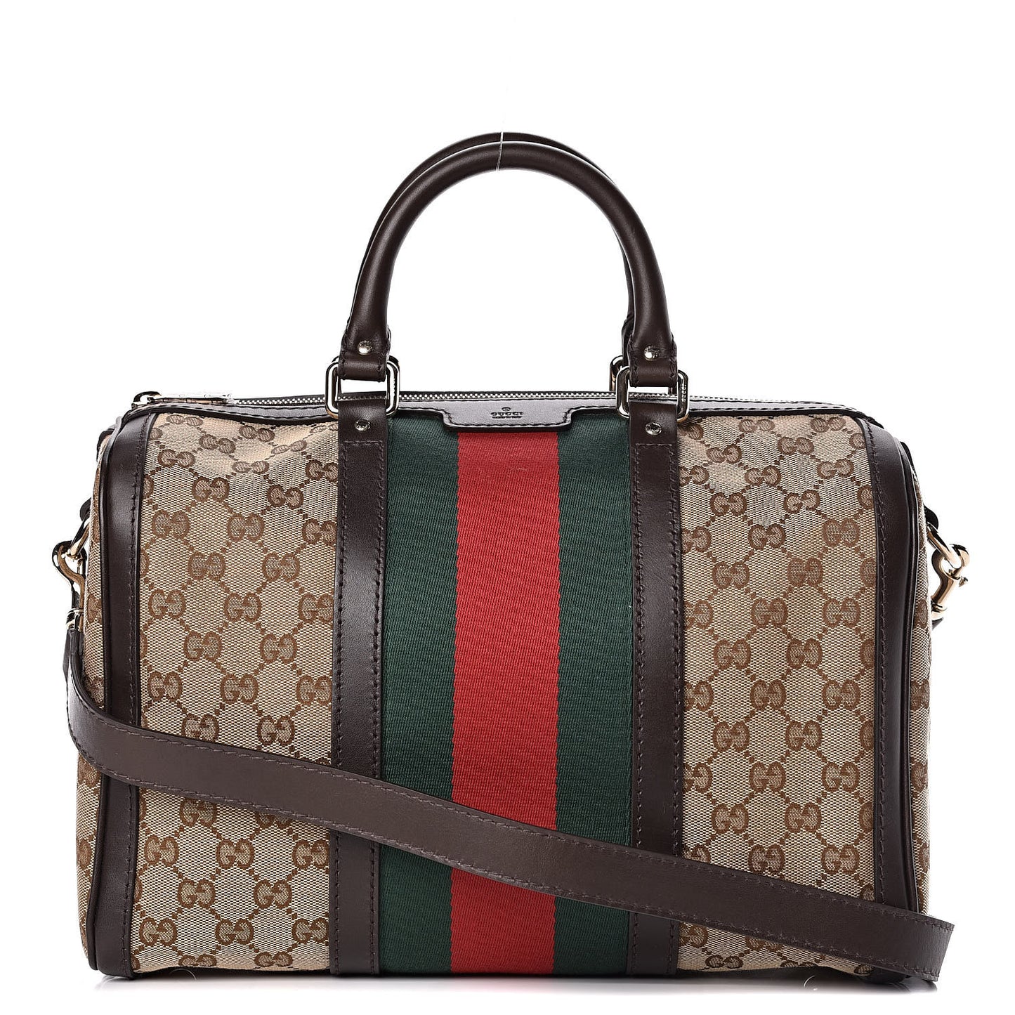 Monogram Vintage Web Medium Boston Dark Brown