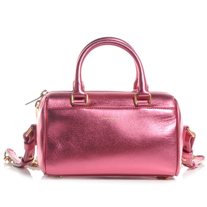 Saint Laurent Metallic Leather Classic Duffle Toy Pink 1 of 8