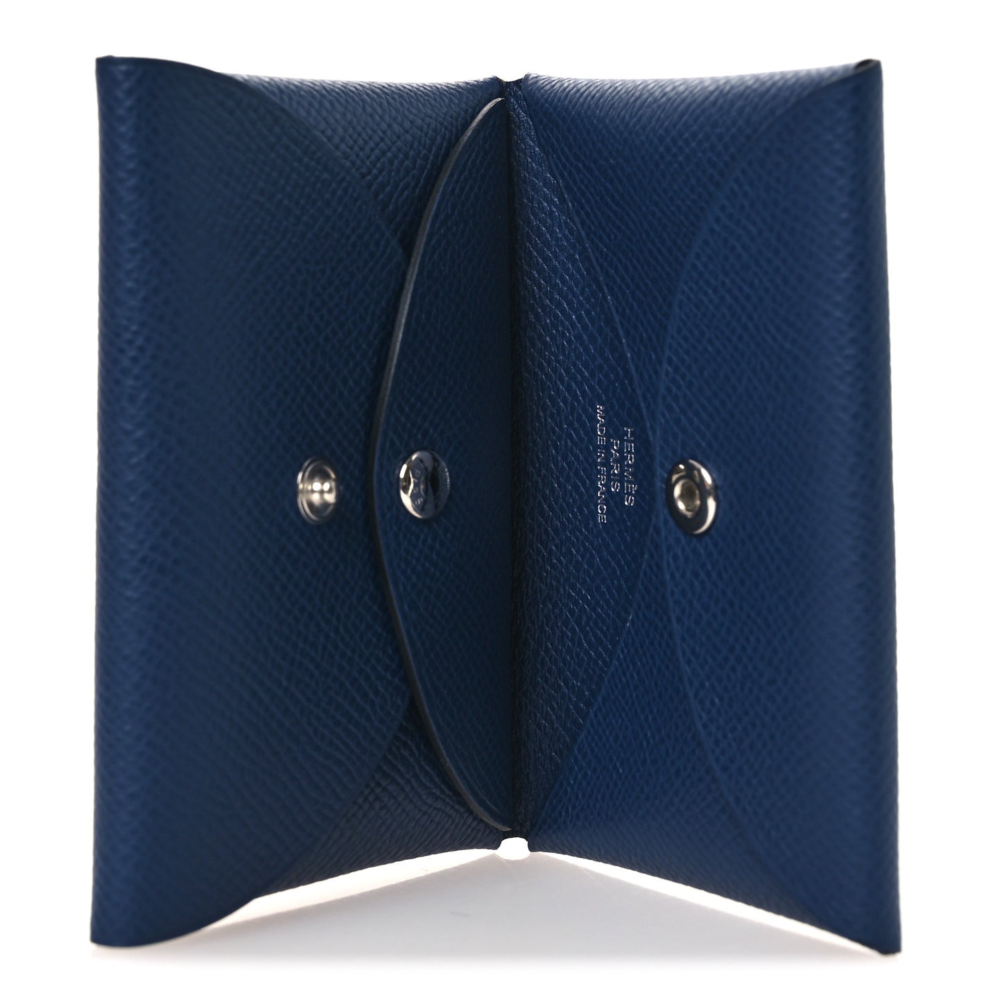 Epsom Calvi Duo Card Case Bleu Indigo