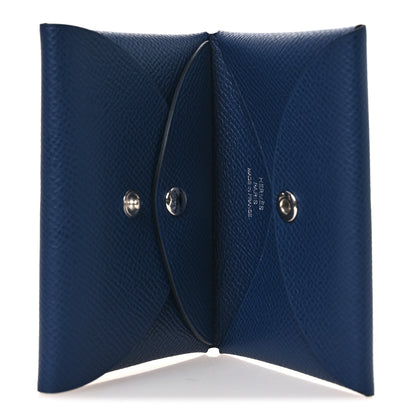 Hermes Epsom Calvi Duo Card Case Bleu Indigo 5 of 8