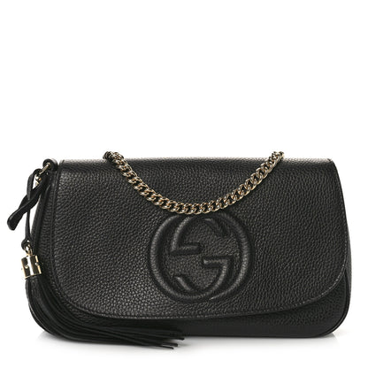 Gucci Pebbled Calfskin Medium Soho Flap Crossbody Black 1 of 9