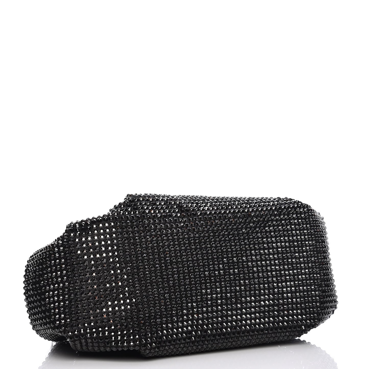Swarovski Crystal Kisslock Clutch Black Silver