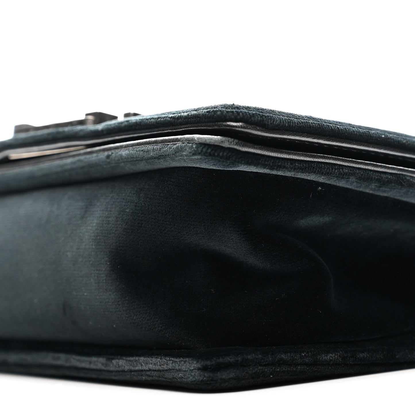Velvet Quilted Small Boy Flap Black