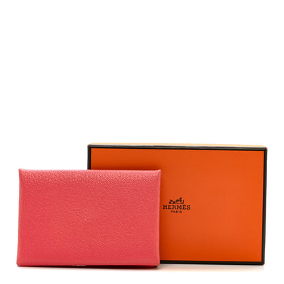 Hermes Chevre Mysore Calvi Card Case Rose Lipstick 8 of 8