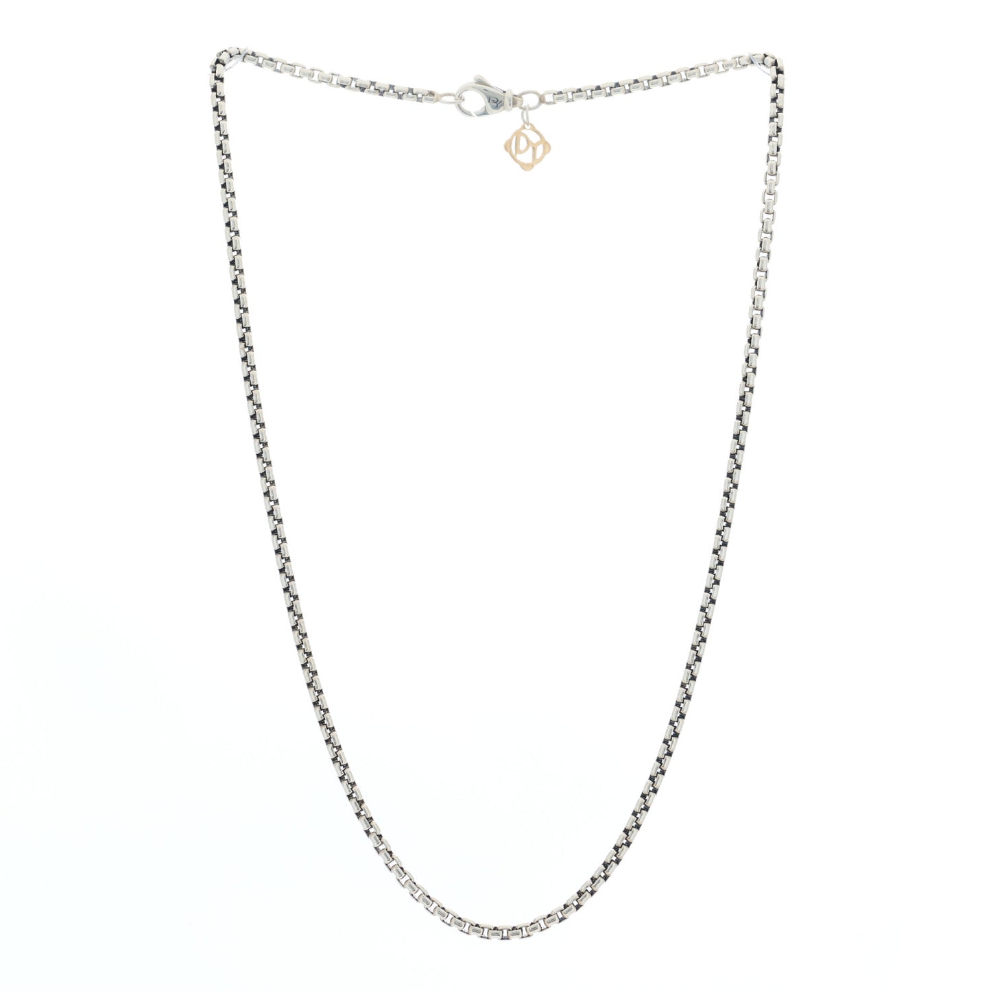 Sterling Silver 14K Yellow Gold 2.7mm Box Chain Necklace 16"