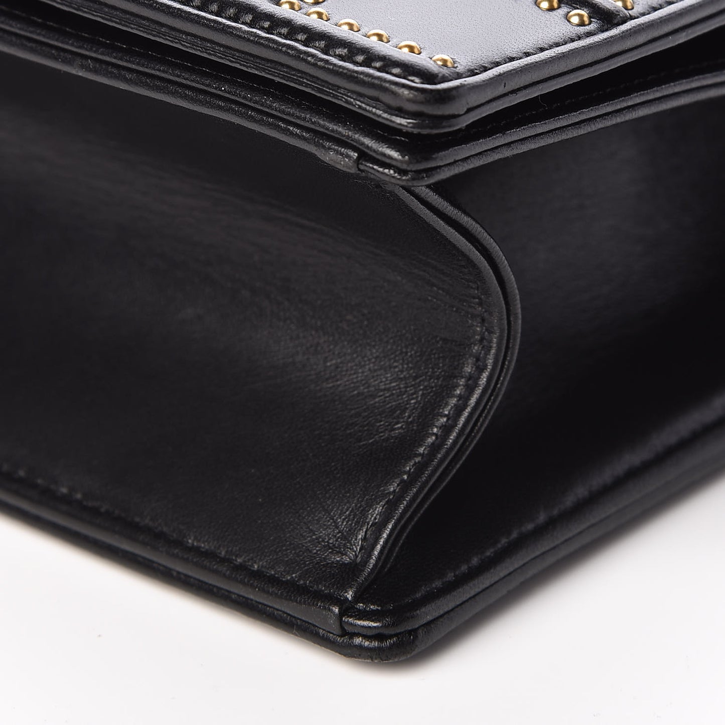 Lambskin Studded Medium Diorama Flap Bag Black