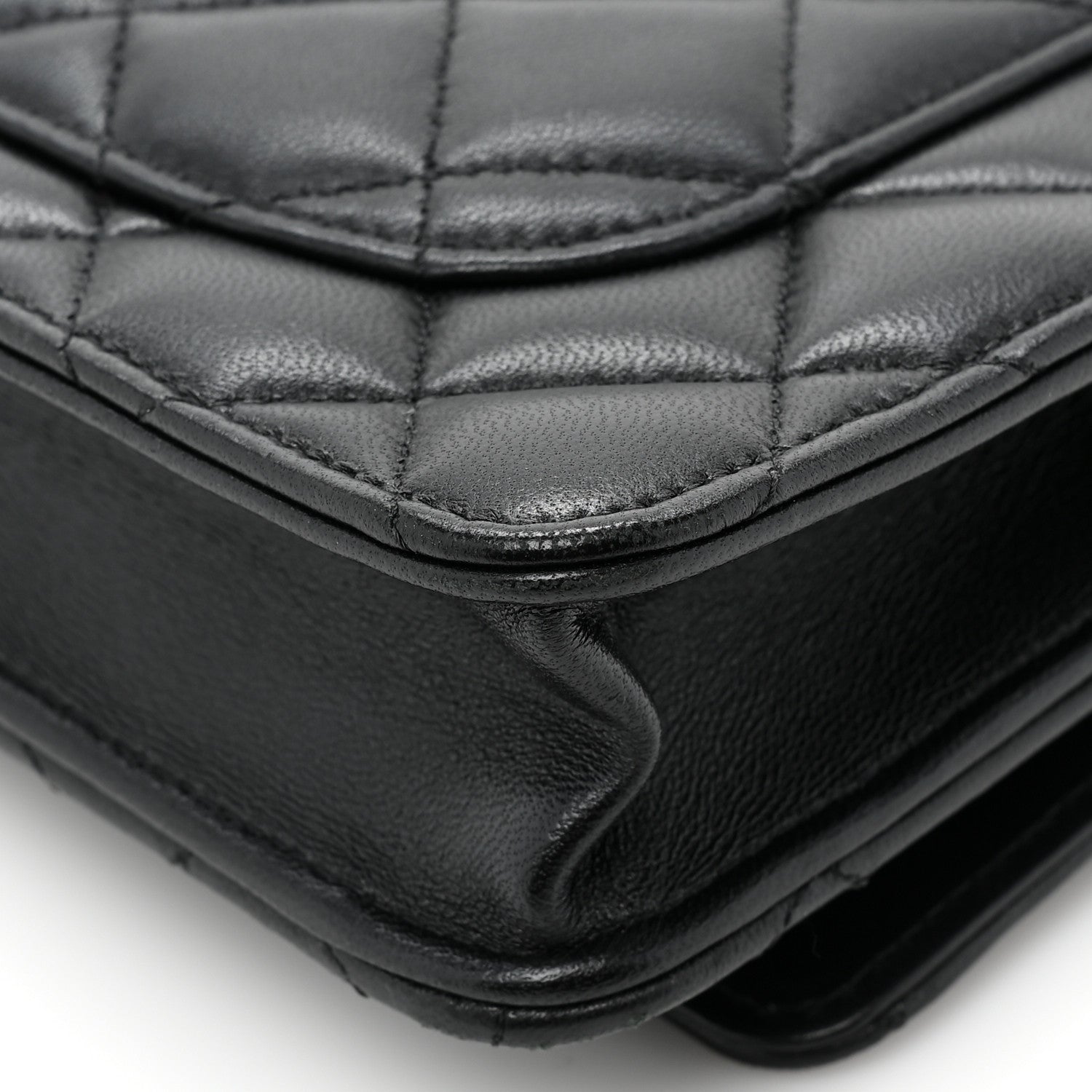 Chanel Lambskin Quilted Wallet On Chain WOC Black 15 of 16