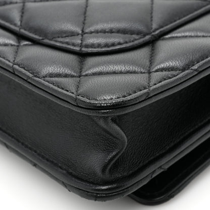 Chanel Lambskin Quilted Wallet On Chain WOC Black 15 of 16