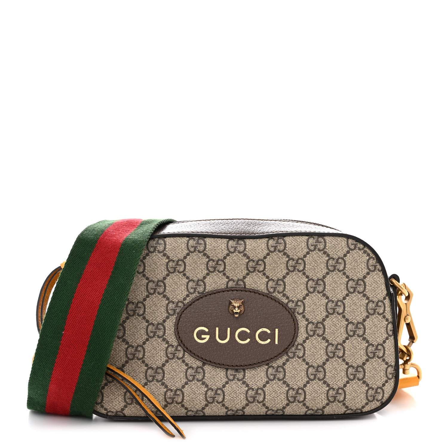 Gucci GG Supreme Monogram Web Neo Vintage Shoulder Bag Beige New Acero Crop 1 of 9