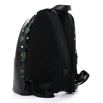 MCM Grained Calfskin Visetos Color Splash Medium Backpack Black Dahlia Purple Summer Green 2 of 11