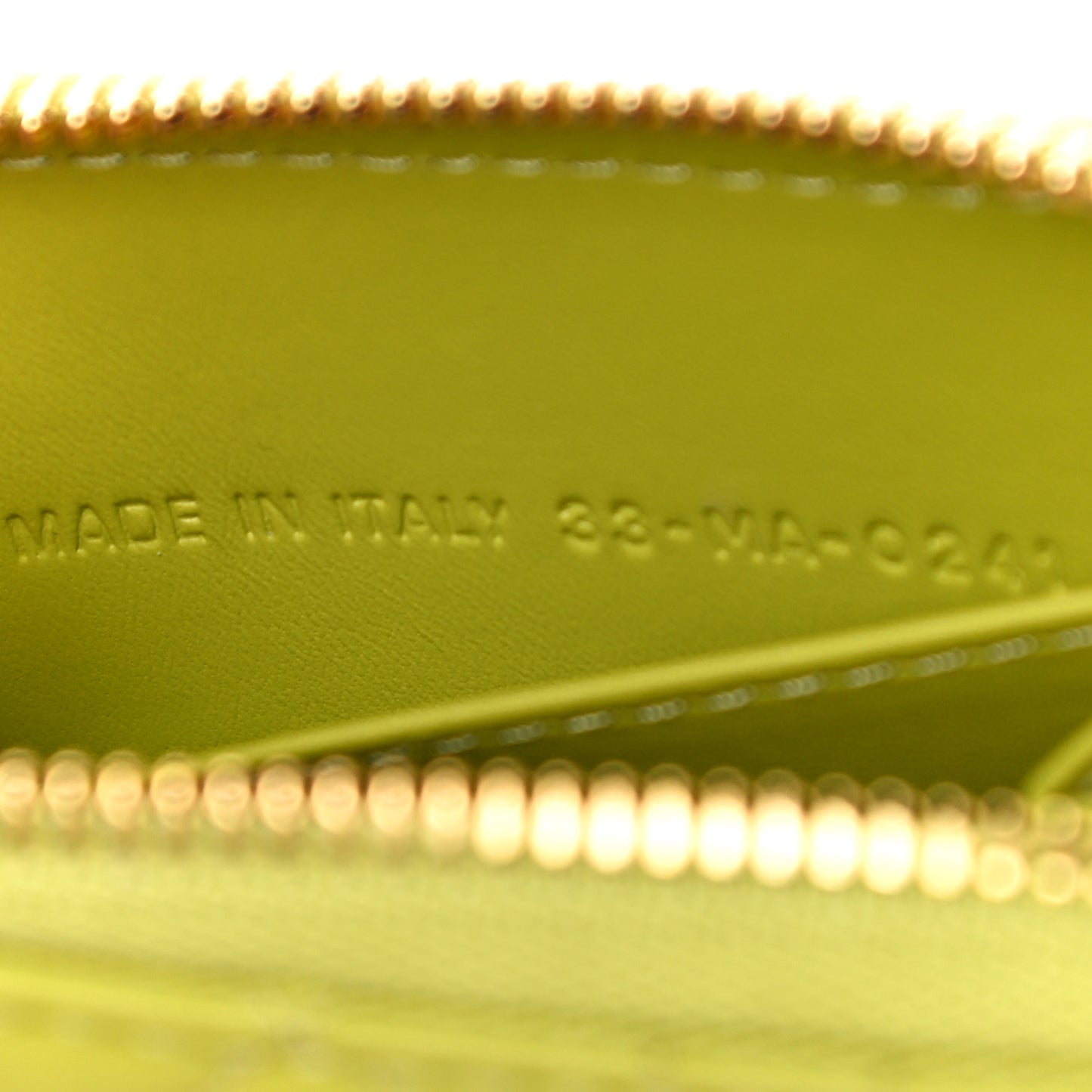 Lambskin Cannage Mini Caro Zipped Pouch on Chain Lime