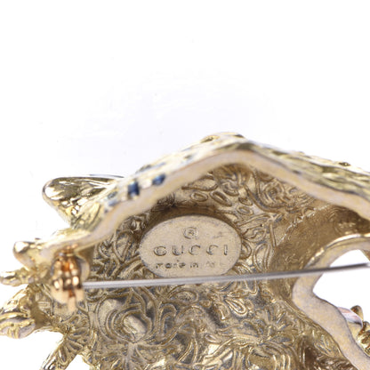 Gucci Metal Crystal Rajah Brooch Gold 4 of 5