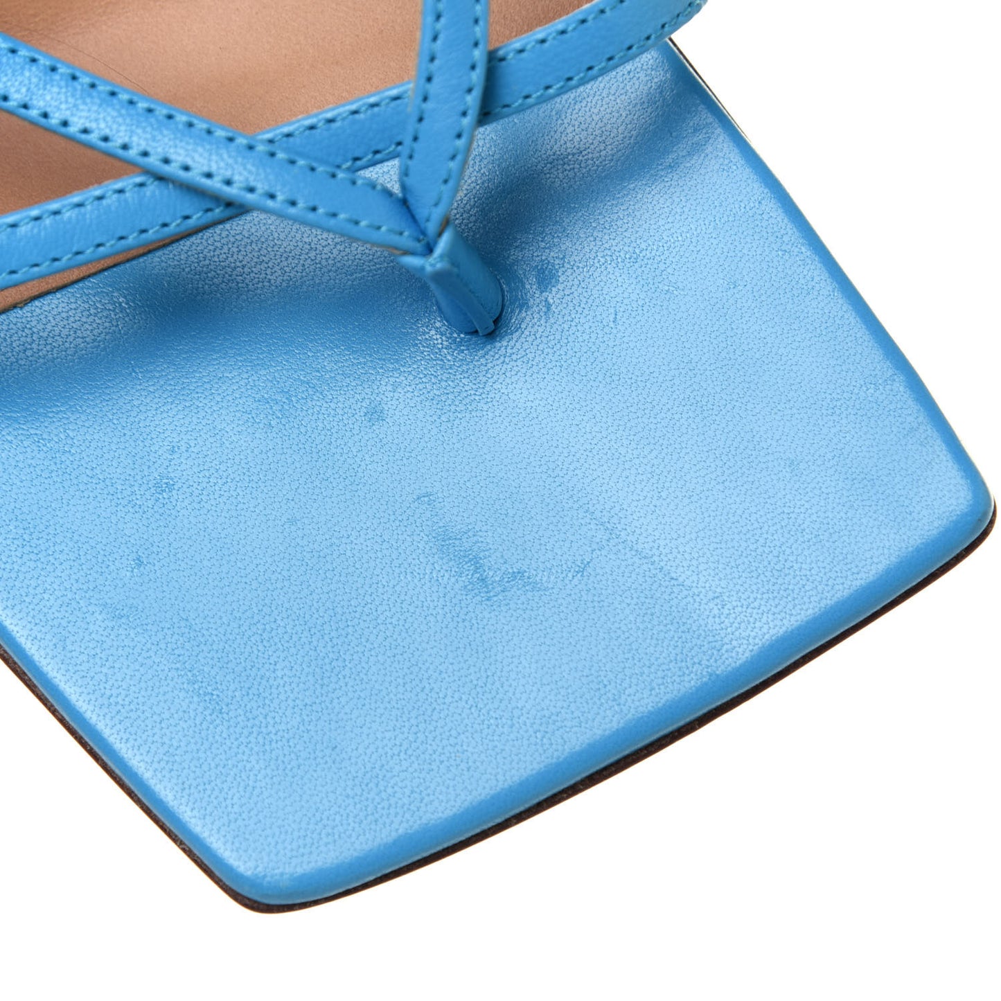 Lambskin Stretch Multi Strap 90mm Sandals 40 Sky Blue