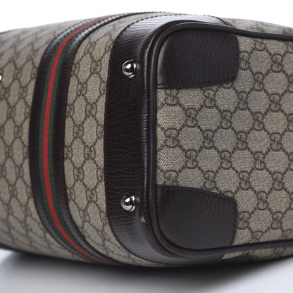 Gucci GG Supreme Monogram Web Medium Carry On Duffle Beige Dark Brown 9 of 10