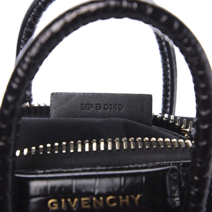 Givenchy Calfskin Crocodile Embossed Mini Antigona Black 7 of 11