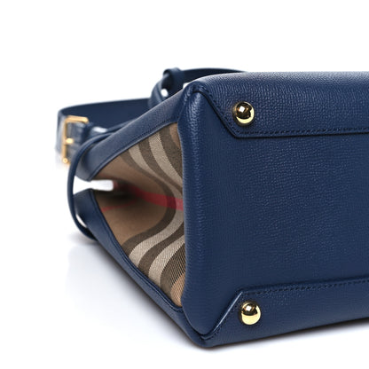Burberry Derby Calfskin Vintage Check Medium Banner Tote Regency Blue 10 of 11