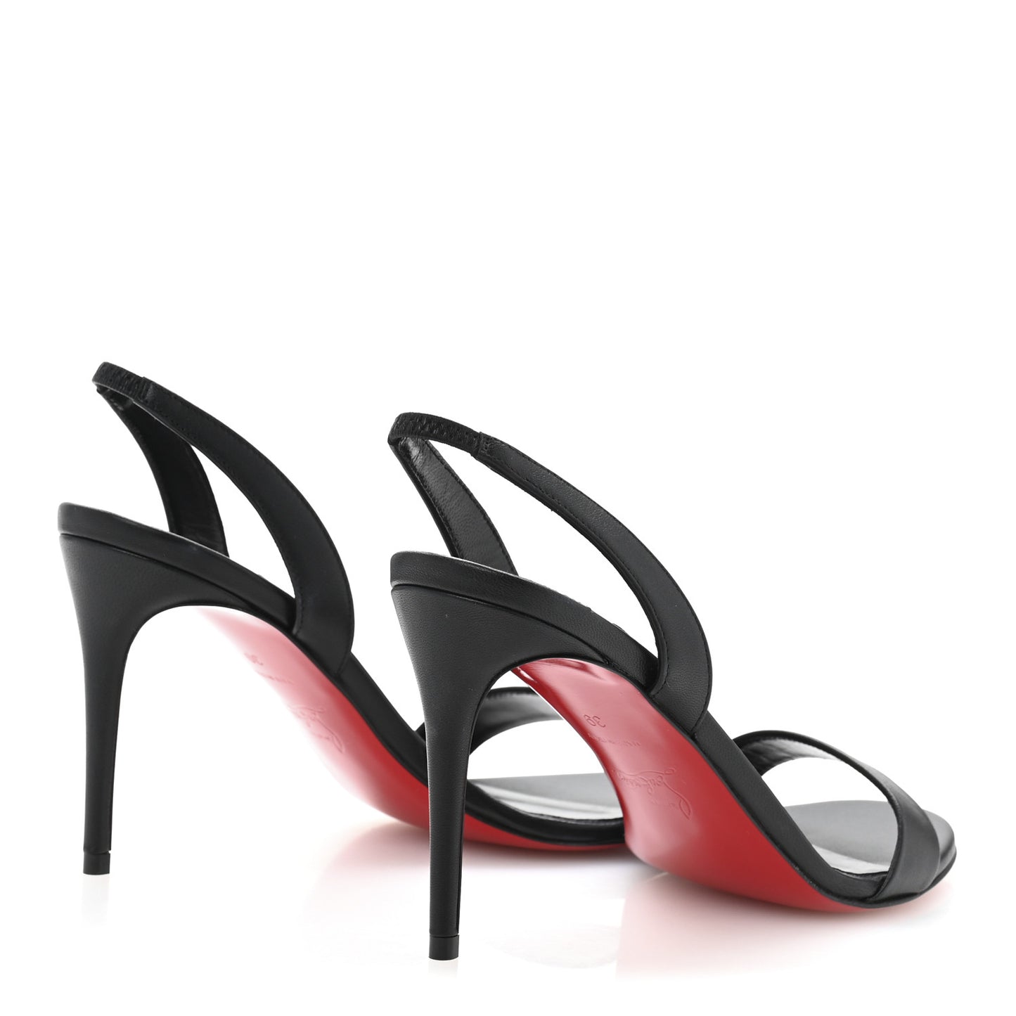 Calfskin O Marylin 85 Slingback Sandal Heels 39 Black