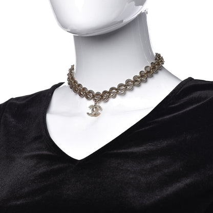 Chanel Chain Link CC Choker Necklace Gold 2 of 4